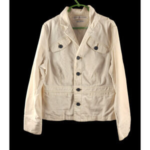 VTG 2003 Tommy Hilfiger Stretch Ivory Corduroy Jacket Womens Size L